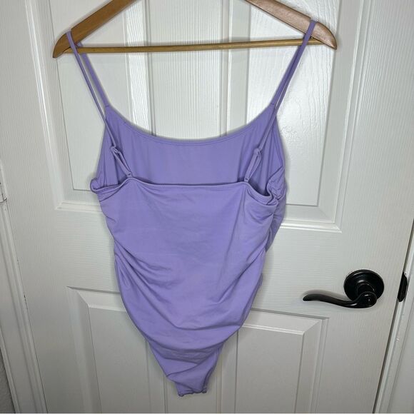 PacSun Eco Purple Destiny Shirred One Piece Swimsuit Sz XL Girly Beach Pool Lake - Picture 4 of 8